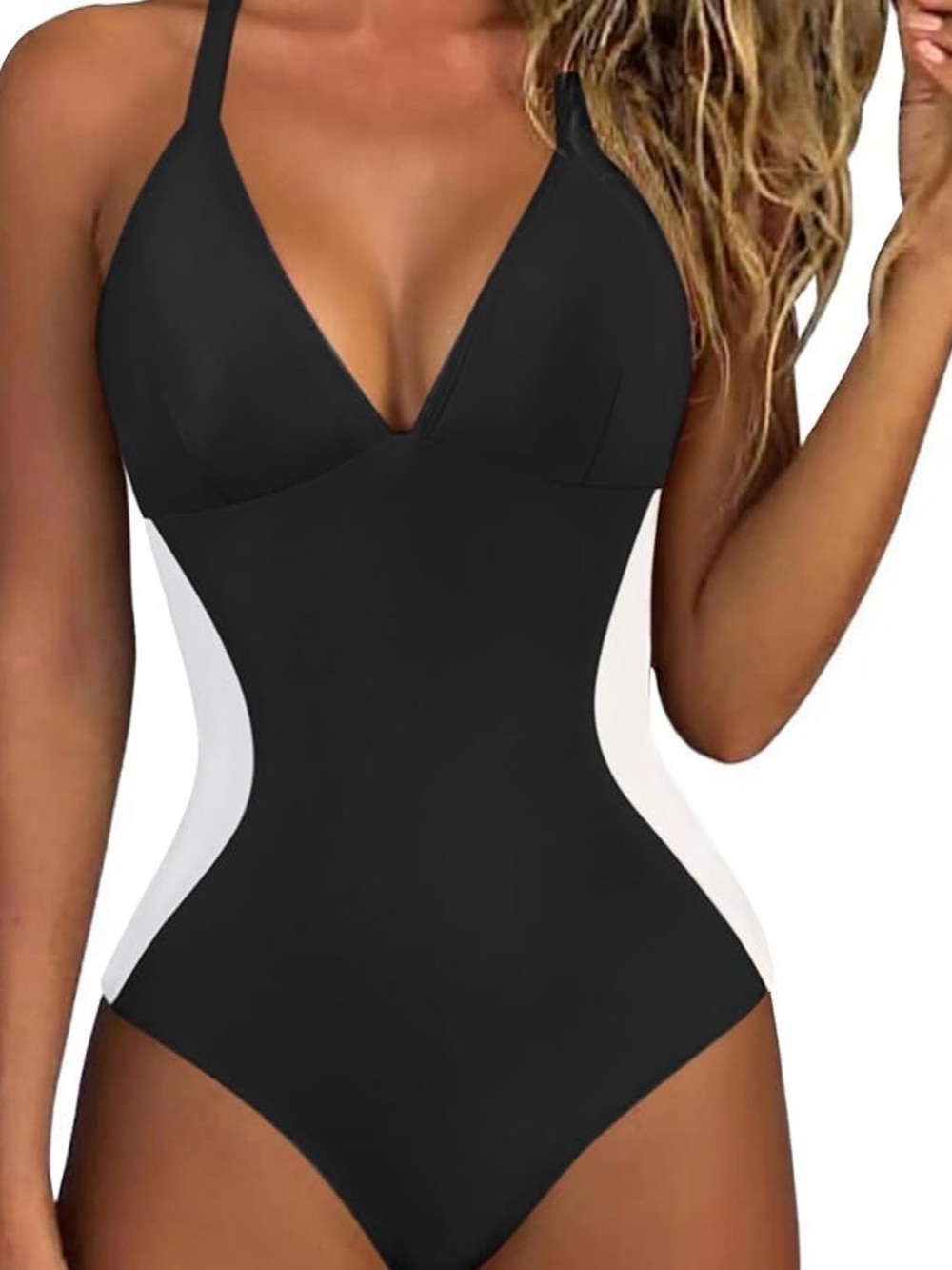 Suuksess Black & White One-Piece Swim Suit - Women Swim